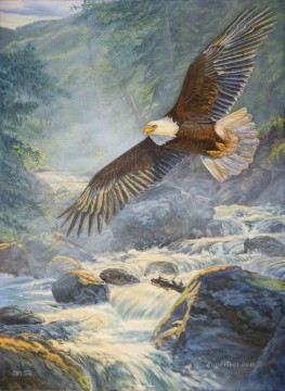 águila en aves de corriente Pinturas al óleo